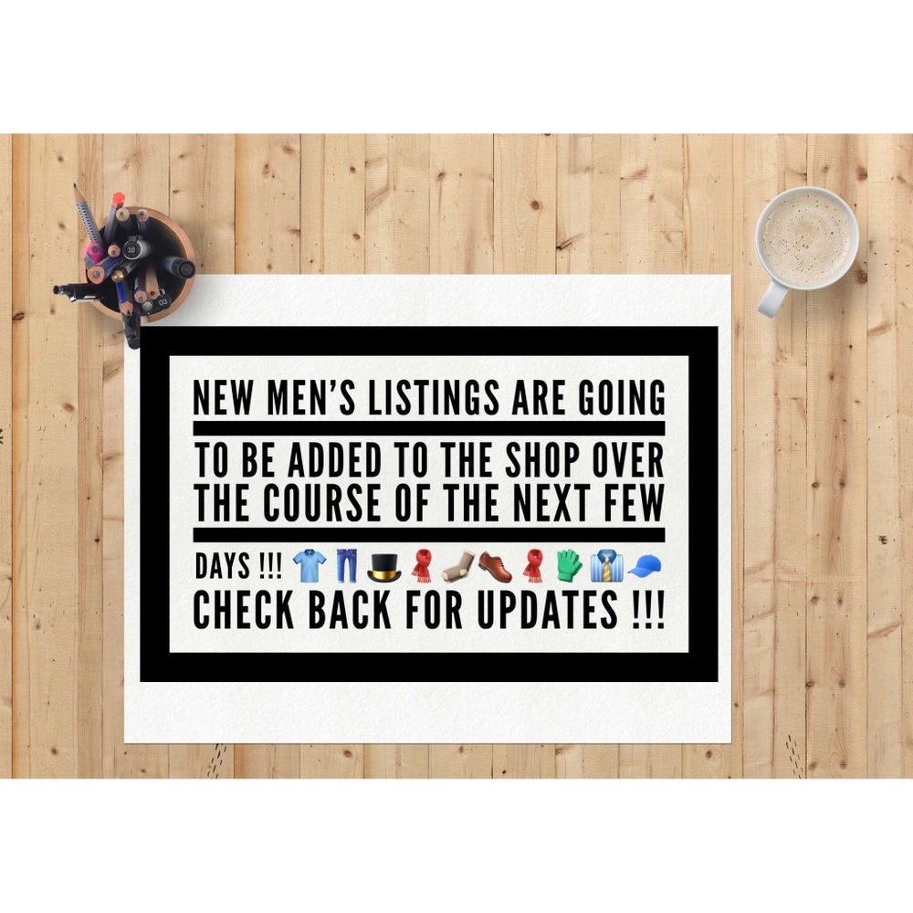 !new Men’s Listing’s are being added to the shop!